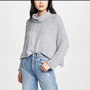 Free People BFF Cowl Neck Boucle Knit Sweater